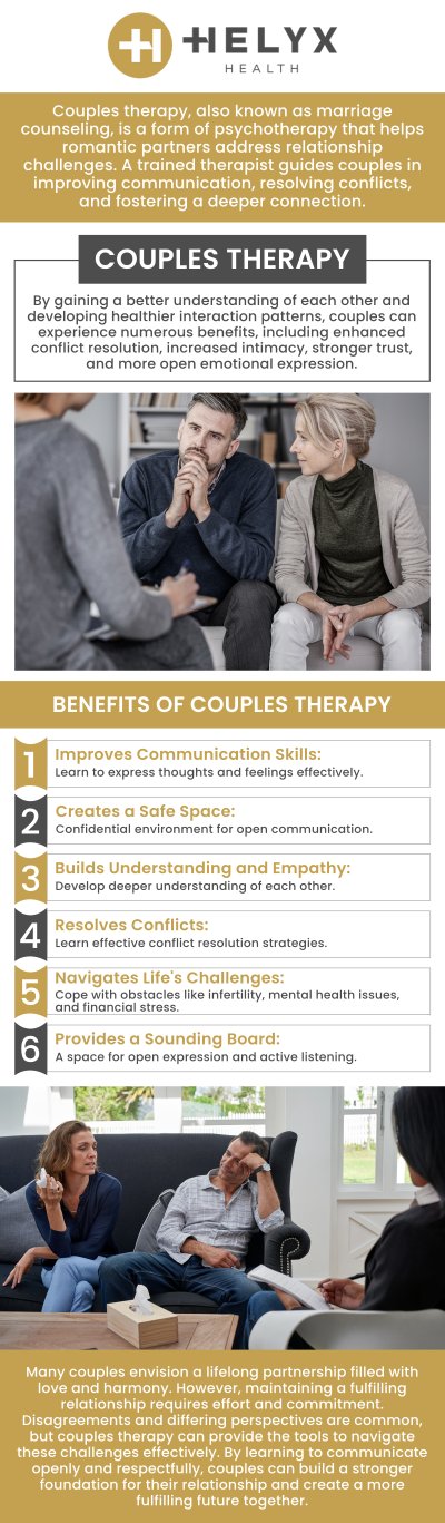 Helyx Health supports couples through major life changes by improving communication, managing stress, setting realistic goals, offering neutral perspectives, and enhancing intimacy. Visit Dr. Lia, Psy. D, and our team of psychologists for couples counseling, where we provide personalized support to help strengthen your relationship. Contact us today for more information or schedule an appointment online. We are conveniently located at 57 Post St Suite 604, San Francisco, CA 94104 Helyx Health supports couples through major life changes by improving communication, managing stress, setting realistic goals, offering neutral perspectives, and enhancing intimacy. Visit Dr. Lia, Psy. D, and our team of psychologists for couples counseling, where we provide personalized support to help strengthen your relationship. Contact us today for more information or schedule an appointment online. We are conveniently located at 57 Post St Suite 604, San Francisco, CA 94104.